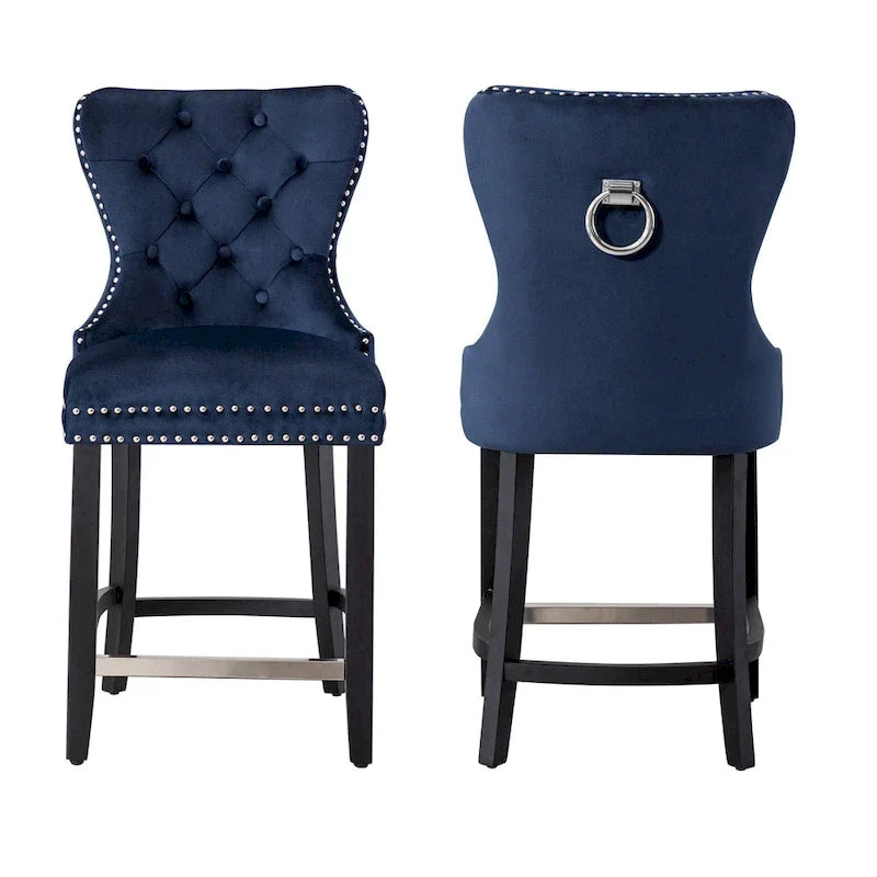 Sgabello da bancone Carter 24 Wingback Tufted Nailhead (set da 2)