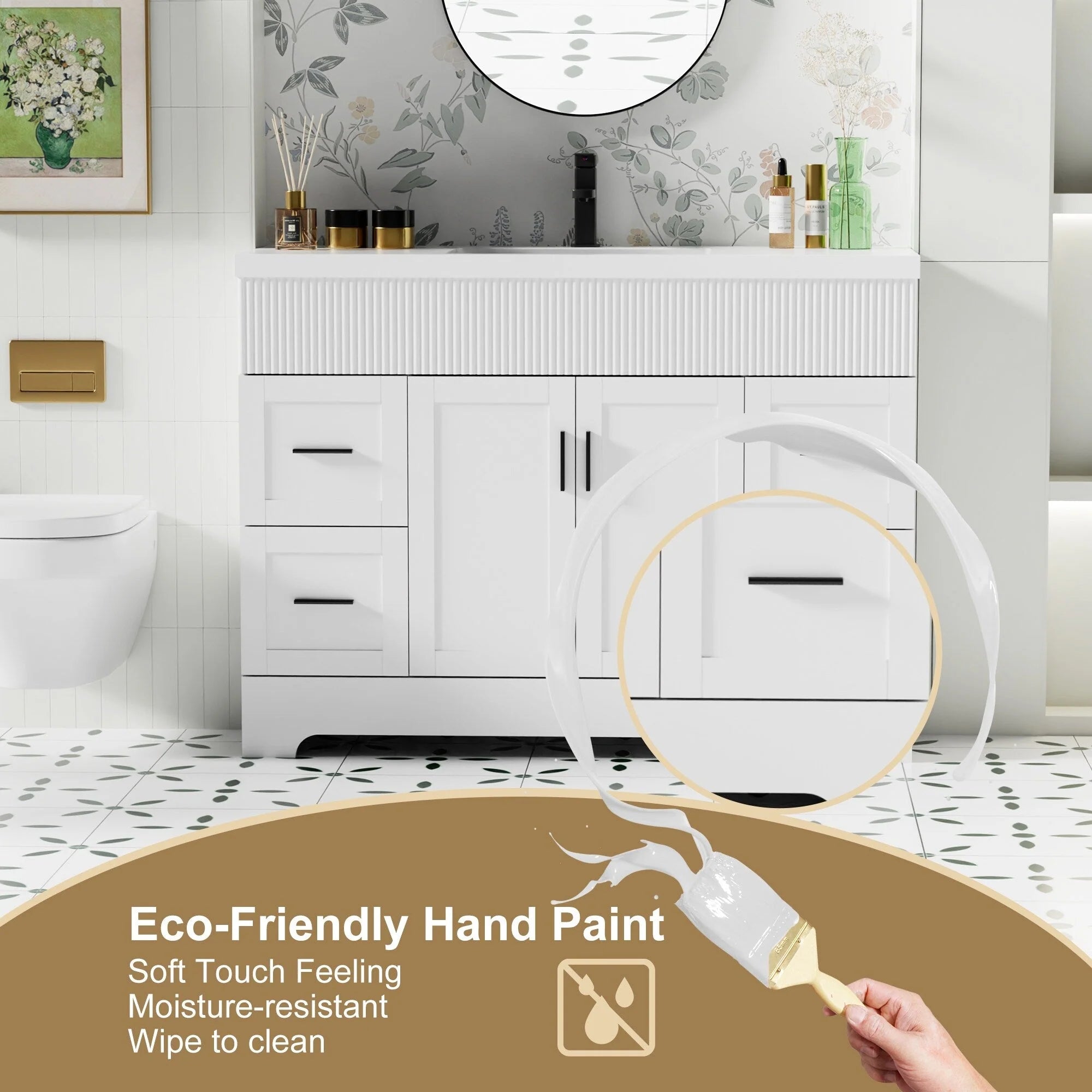 Mobile bagno 30/36/48 Wavy Line con lavabo e rubinetto