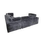 Divano Sezionale Modulare a L in Corduroy, 6 Pezzi Oversize, Combinazione Fai da Te