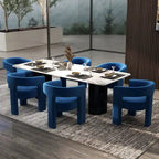 SEYNAR Sedia da Pranzo Moderna Glamour Rivestita in Velluto, Set di 6 Sedie Accent con Schienale Aperto