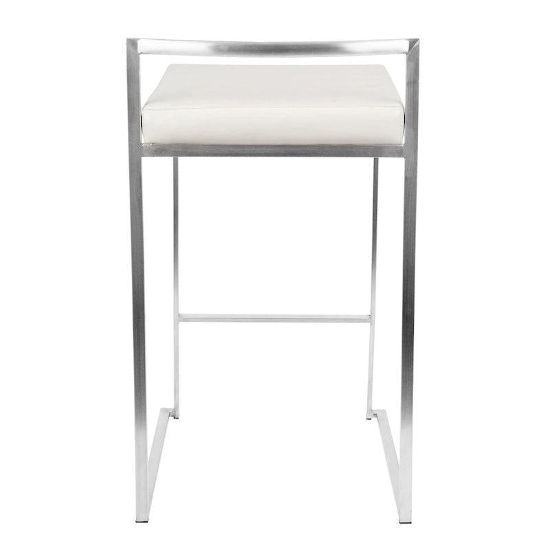 Silver Orchid Forrest Stainless Steel Stackable Fully Welded Counter Stool (Set of 2)