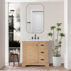 Mobile bagno Hervas con top in marmo naturale senza specchio
