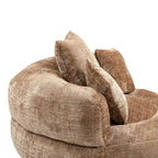 Chenille High Back Lazy Sofa with 3 Pillows and Oversized Bean Bag Chair