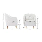 Set di 2 Poltrone Accent, in Velluto a Botte con Gambe in Legno Massello 28,34W