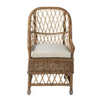 Bayside Curvilinear Rattan Cushioned Dining Chair by East at Main - 22x23x39