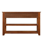 Wood Console Table with 3 Storage Drawers and 2 Shelves