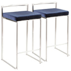 Silver Orchid Forrest Stainless Steel Stackable Fully Welded Counter Stool (Set of 2)