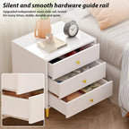White Nightstands Bedside Table End Table Gold Metal Legs1 Pcs