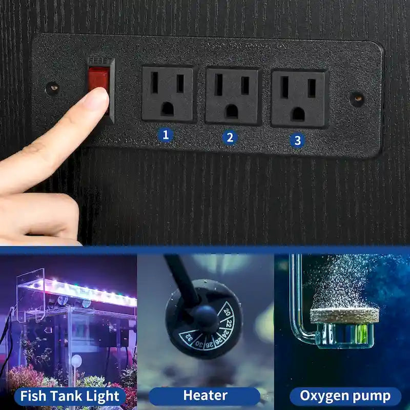 Moasis Mobile per Acquario da 150-190 Litri, Supporto per Acquario con Prese di Corrente