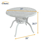 5-Piece Cast Aluminum Patio Dining Set with 4 Swivel Chair