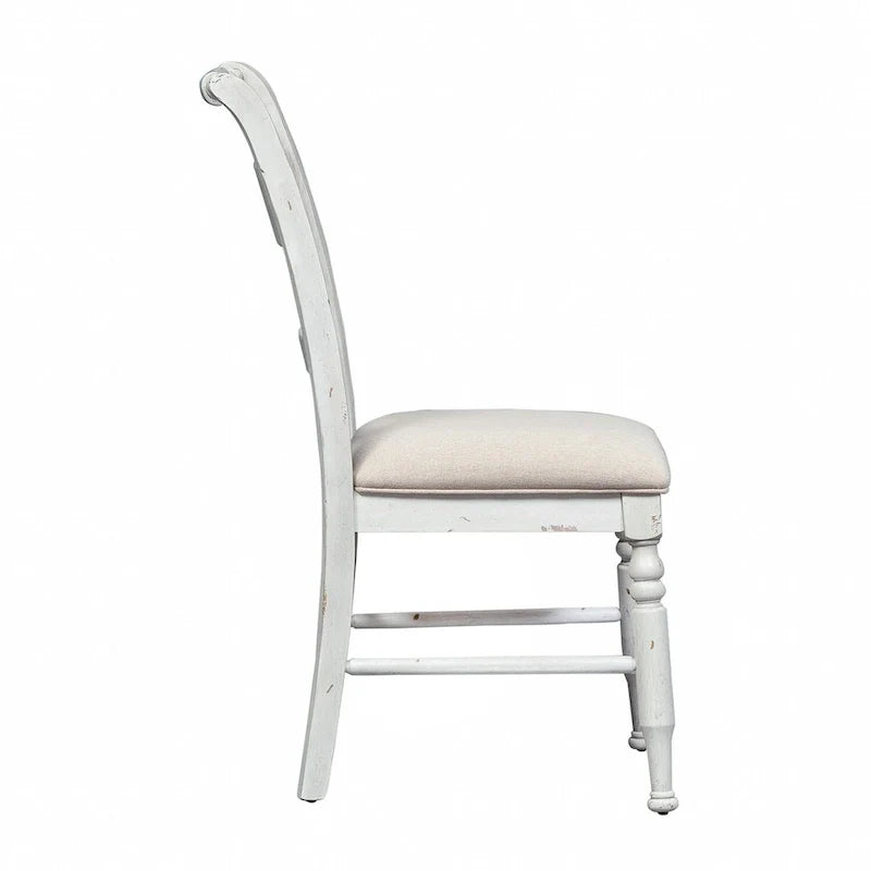 Sedia laterale Whitney Antique Linen Slat Back (Set di 2)