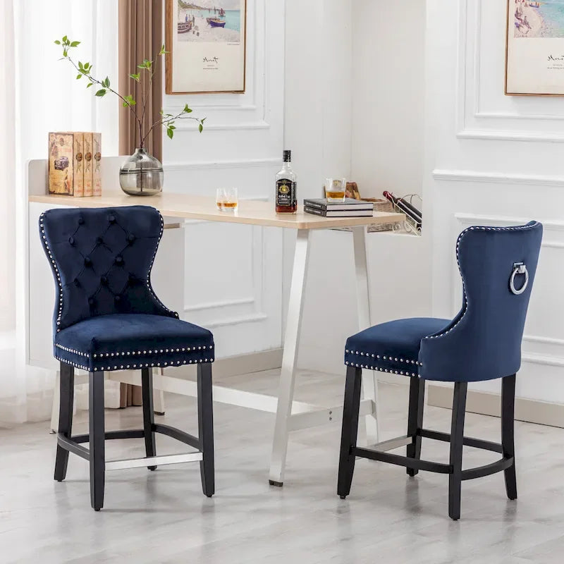 Sgabello da bancone Carter 24 Wingback Tufted Nailhead (set da 2)