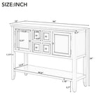 Retro Style Buffet Sideboard Wood Console Table with Bottom Shelf, Easy Assemble, for Living Room, Kitchen, Entryway