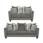 Set soggiorno 2 pezzi Davoz di Roundhill Furniture, divano e divanetto, Tori Slate