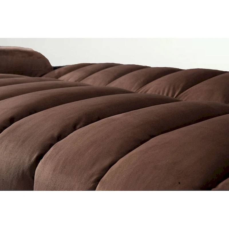 82.7 Velvet Storage Convertible Sofa Sleeper Couch with 2 Pillows