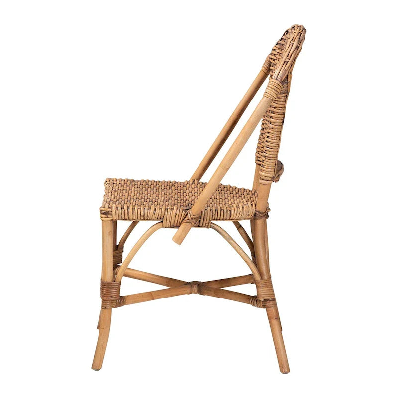 Sedia da pranzo Neola in rattan naturale, stile bohémien moderno