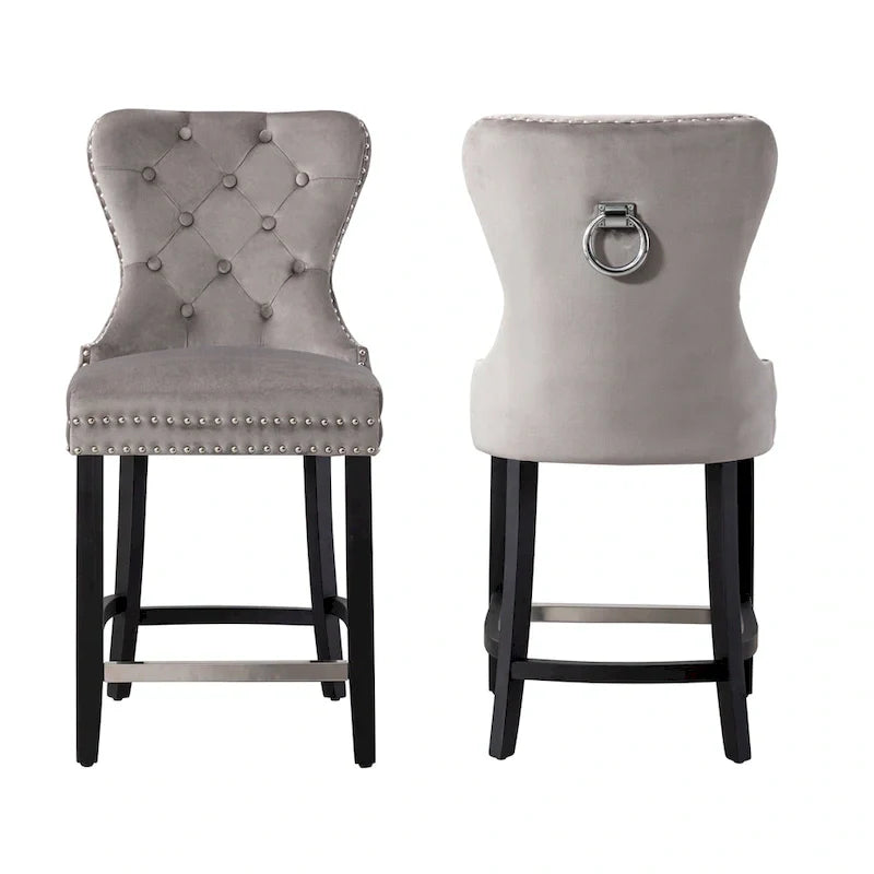 Sgabello da bancone Carter 24 Wingback Tufted Nailhead (set da 2)