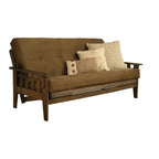 Somette Tucson Full-size Rustic Walnut Futon Set with Mattress