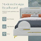 Letto moderno imbottito in pelle PU Uphou di Christopher Knight Home
