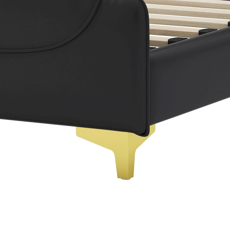 Letto moderno imbottito in pelle PU Uphou di Christopher Knight Home
