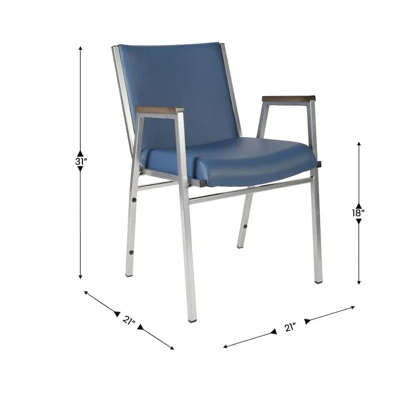 Sedia impilabile per carichi pesanti con braccioli - 21P x 21L x 31A