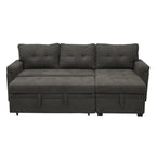 Divano componibile convertibile reversibile con letto estraibile, chaise longue con contenitore nascosto e gambe durevoli