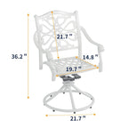 5-Piece Cast Aluminum Patio Dining Set with 4 Swivel Chair