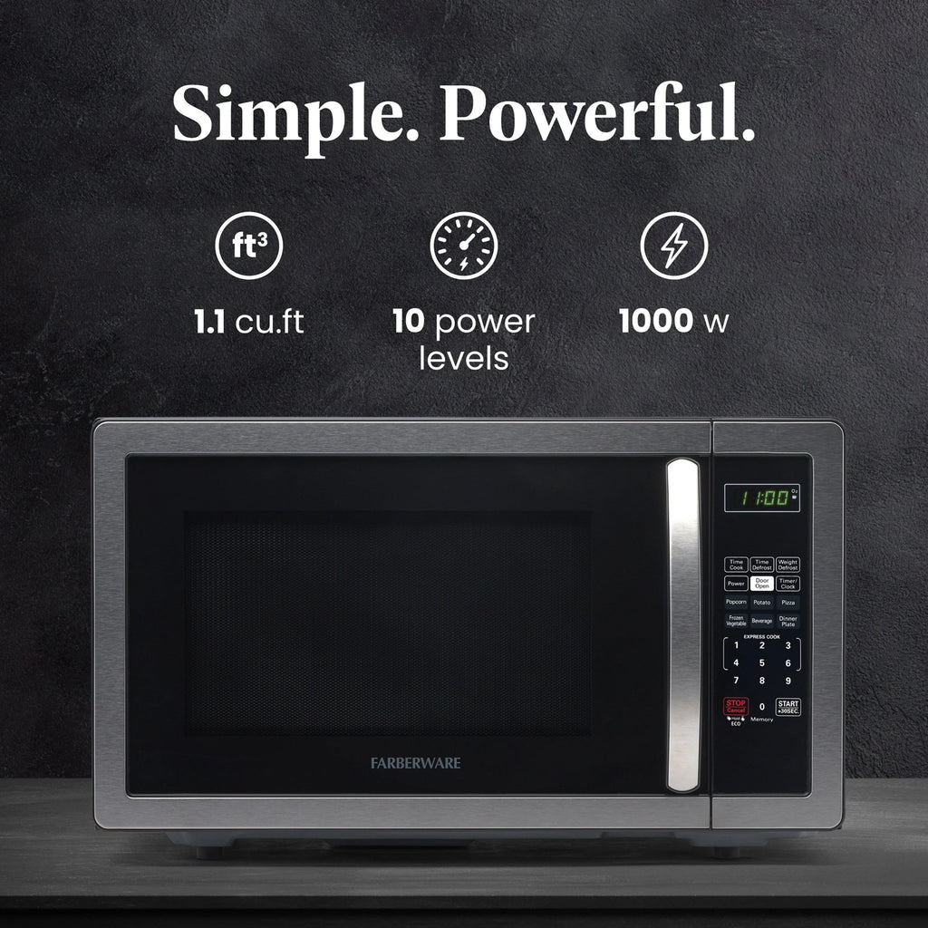 Forno a microonde Farberware Classic da 1,1 piedi cubi e 1000 watt