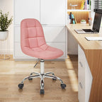 Javlergo Armless Home Office Chair, Height Adjustable Computer Desk Chair with Wheels