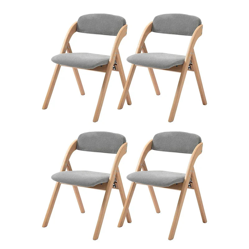 Sedie Pieghevoli Impilabili da Pranzo in Legno con Seduta Imbottita (Set da 4)