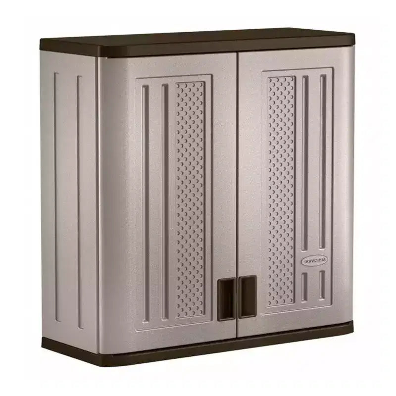 Suncast 4 Ft Resin Single Shelf Garage Wall Storage Cabinet, Platinum (3 Pack)