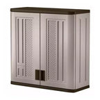 Suncast 4 Ft Resin Single Shelf Garage Wall Storage Cabinet, Platinum (3 Pack)