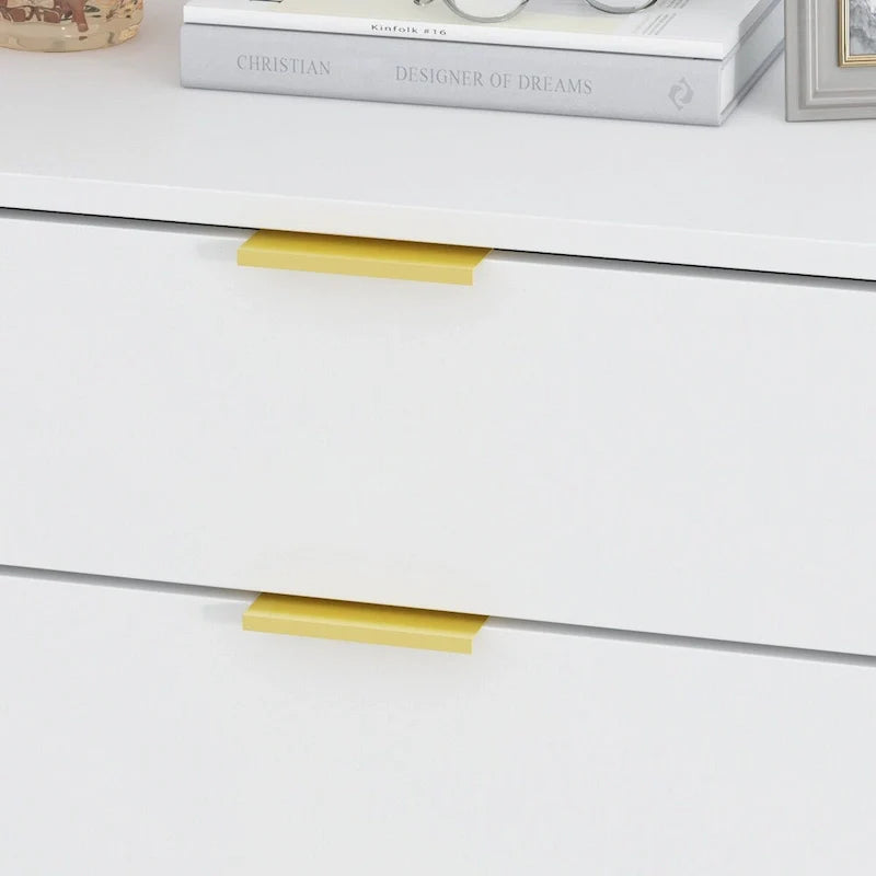 5 Drawer Dresser Chest End Table Storage Cabinet 23.6 W White/Back