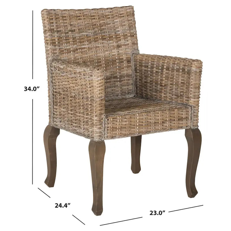SAFAVIEH Alearda Sedia da Pranzo Naturale (Set di 2) - 23 x 24.4 x 34 - 23Lx24Px34H