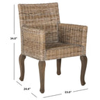 SAFAVIEH Alearda Sedia da Pranzo Naturale (Set di 2) - 23 x 24.4 x 34 - 23Lx24Px34H