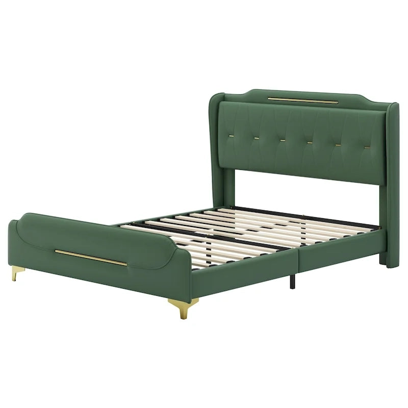 Letto moderno imbottito in pelle PU Uphou di Christopher Knight Home