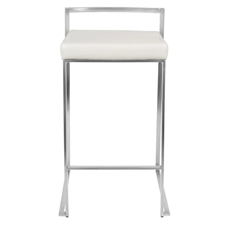 Silver Orchid Forrest Stainless Steel Stackable Fully Welded Counter Stool (Set of 2)