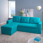 Reversible Sectional Sofa with Pull-Out Sleeper Bed, Hidden Storage Chaise, Durable Legs,