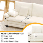 Set di mobili per soggiorno, Set divano componibile modulare con pouf per soggiorno, Divano convertibile
