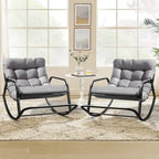 Oversized Rocking Lounge Chair, 450 lbs Extra Large Outdoor Recliner with Water-resistant Cushions