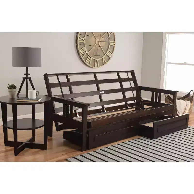 Full Chicago Frame and Coil Mattress with Storage Drawers - Dual Comfort