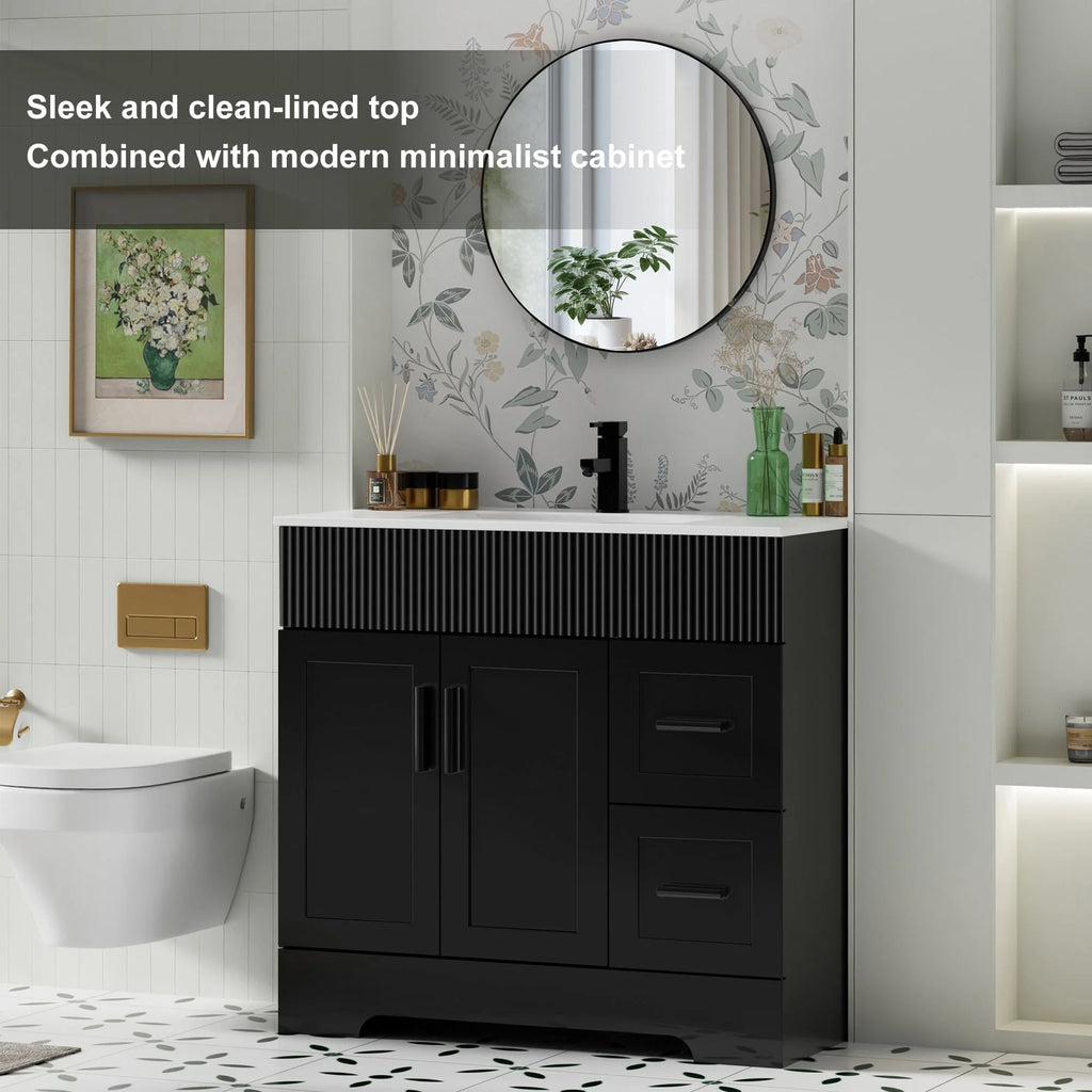 Mobile bagno 30/36/48 Wavy Line con lavabo e rubinetto