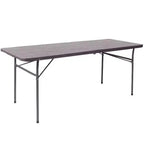 Flash Furniture 6-Foot Bi-Fold Plastic Banquet and Event Folding Table with Carrying Handle
