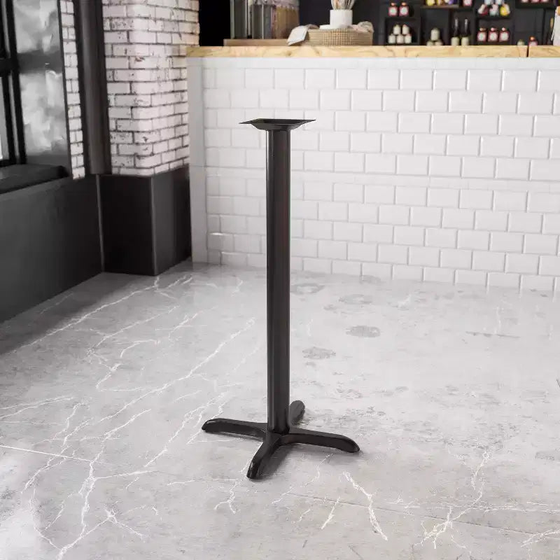 Flash Furniture Base a X per Tavolo da Ristorante 22'' x 22'' con Colonna Diam. 3'' Altezza Bancone