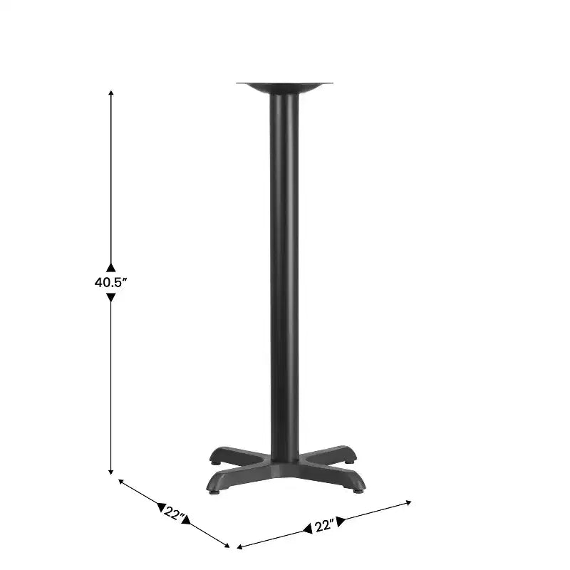 Flash Furniture Base a X per Tavolo da Ristorante 22'' x 22'' con Colonna Diam. 3'' Altezza Bancone