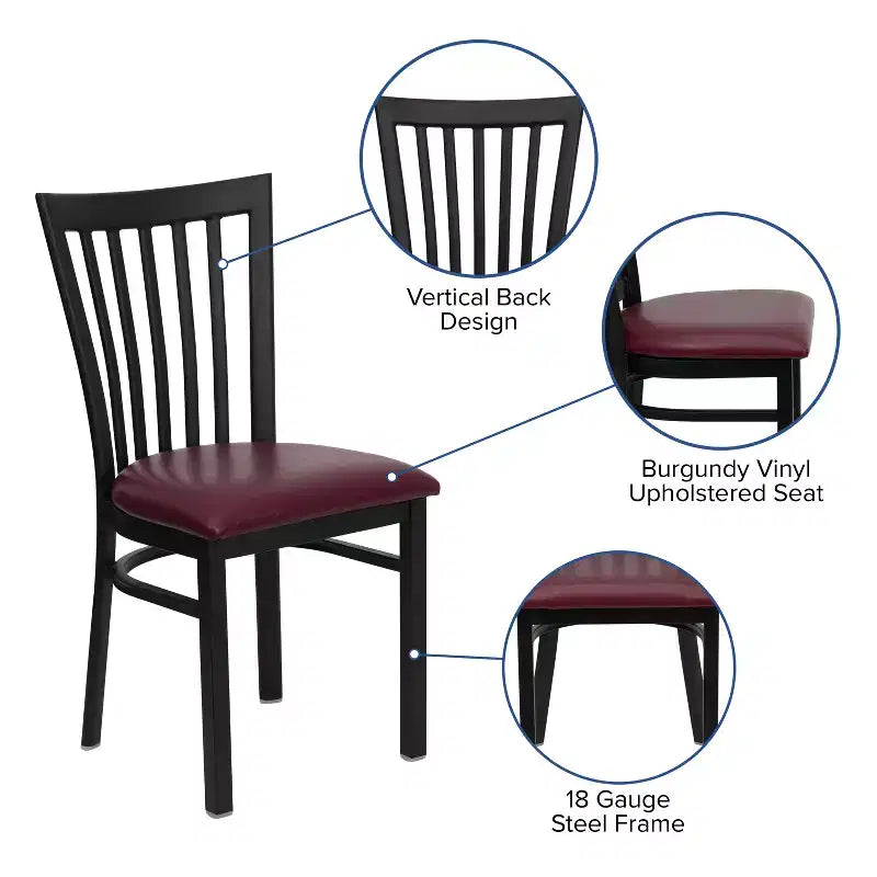 Flash Furniture Black School House Back Metal Restaurant Chair