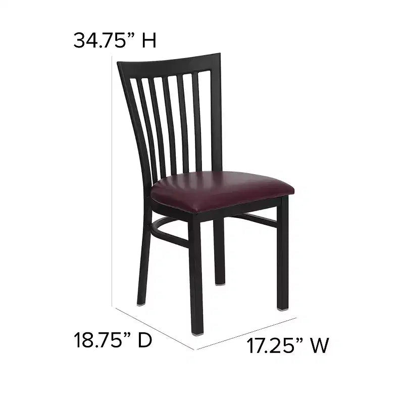 Flash Furniture Black School House Back Metal Restaurant Chair