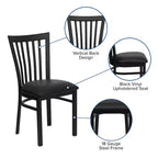 Flash Furniture Black School House Back Metal Restaurant Chair
