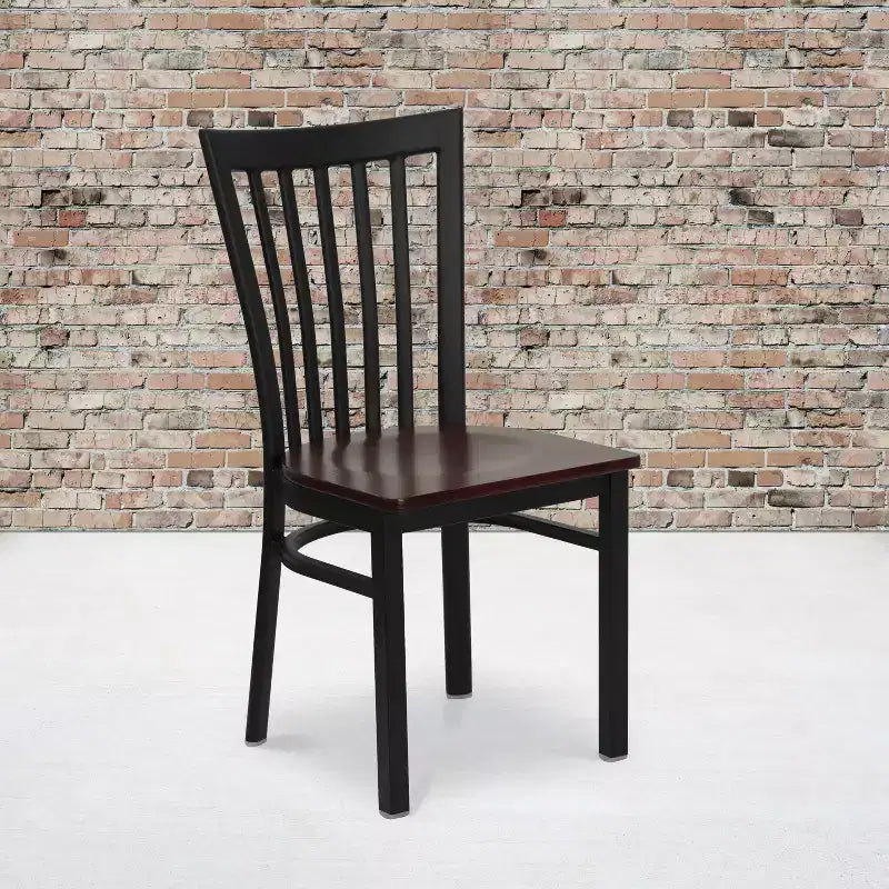 Flash Furniture Black School House Back Metal Restaurant Chair