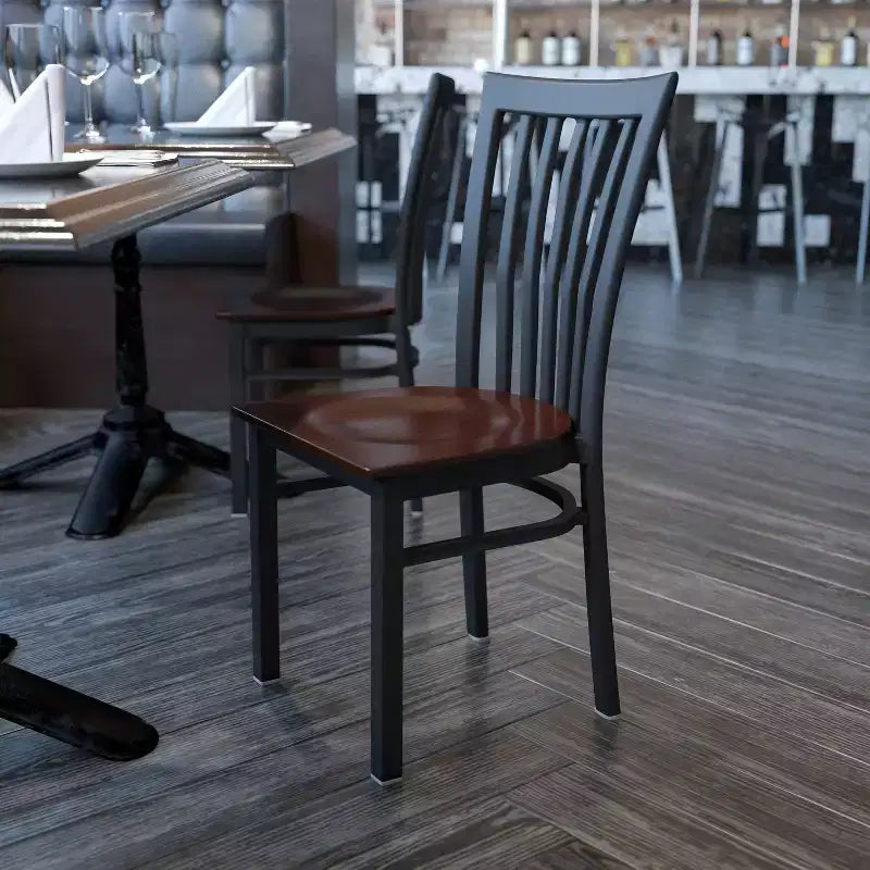 Flash Furniture Black School House Back Metal Restaurant Chair